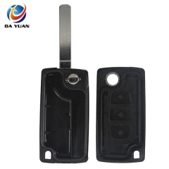 AS009043 for Peugeot 407 3 buttons flip key case light button no battery place with groove blade(CE0523)