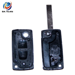 AS009044 for Peugeot 307 2 buttons flip remote key shell without groove blade with battery place(CE0536)