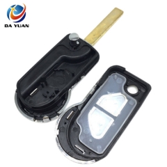 AS009054 For Peugeot  2 button modified flip remote key shell with battery place with groove blade