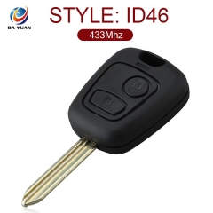 AK009034 For Peugeot Berlingo 2 Button 433MHz Full Remote Key Fob Blade Transponder Chip ID46