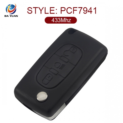 AK009036 for Peugeot 0523 ASK 3 Button Remote Key 433MHz ID46 PCF7941