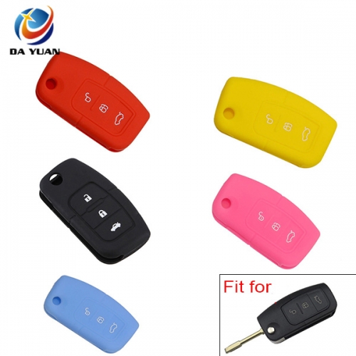 AS067001 For Ford Silicone Bag 3 Buttons Flip Cars Key Cover Cases Remote Shell