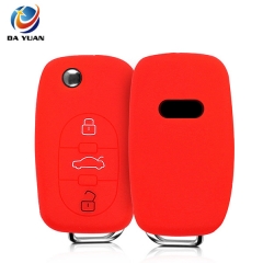 AS068002 Silicone Cover For Audi 3 Button Remote Car Key Case Cover