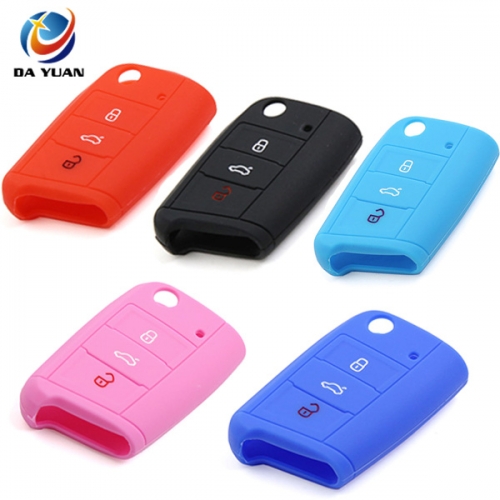 AS066002 Silicone Car Remote Flip Key Fob Cover Shell Case for VW Volkswagen Golf 7