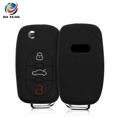 AS068002 Silicone Cover For Audi 3 Button Remote Car Key Case Cover