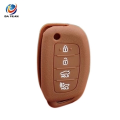 AS064004 Silicone car key cover case for Hyundai Flip Folding remote