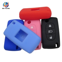 AS061008 silicone rubber car key cover case shell for Citroen C3 C4  C5 C8 Folding key