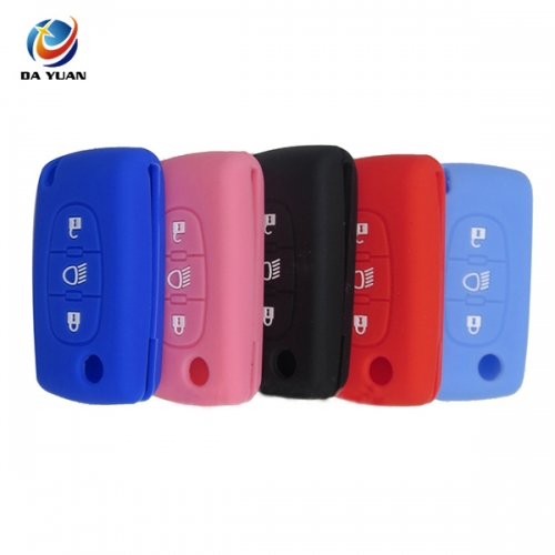AS061008 silicone rubber car key cover case shell for Citroen C3 C4  C5 C8 Folding key