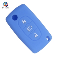 AS061008 silicone rubber car key cover case shell for Citroen C3 C4  C5 C8 Folding key