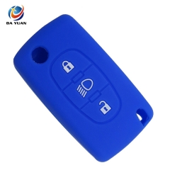 AS061008 silicone rubber car key cover case shell for Citroen C3 C4  C5 C8 Folding key