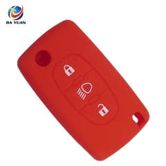 AS061008 silicone rubber car key cover case shell for Citroen C3 C4  C5 C8 Folding key