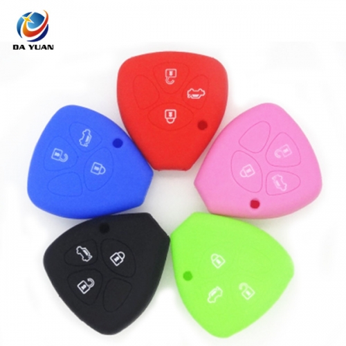 AS063012 silicone car key cover case shell fob for Toyota 3 button remote key case