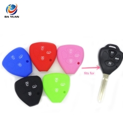 AS063012 silicone car key cover case shell fob for Toyota 3 button remote key case