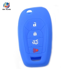 AS065004 Silicone Car Key Cover FOB Case For Chevrolet 4 Buttons Flip Remote Key