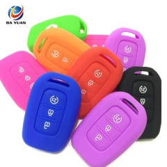 AS070010 Silicone rubber car key cover case for Renault 3 button key