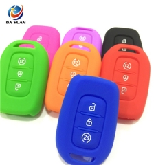 AS070010 Silicone rubber car key cover case for Renault 3 button key