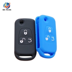 AS073008 Silicone car key fob case cover For Benz Flip Folding 3 button