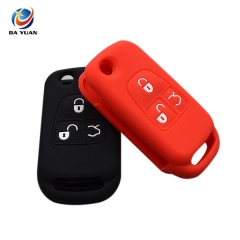 AS073008 Silicone car key fob case cover For Benz Flip Folding 3 button