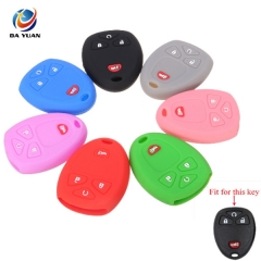 AS065008 Silicone 4 Buttons Car Key Case Shell Fob Cover for Chevrolet