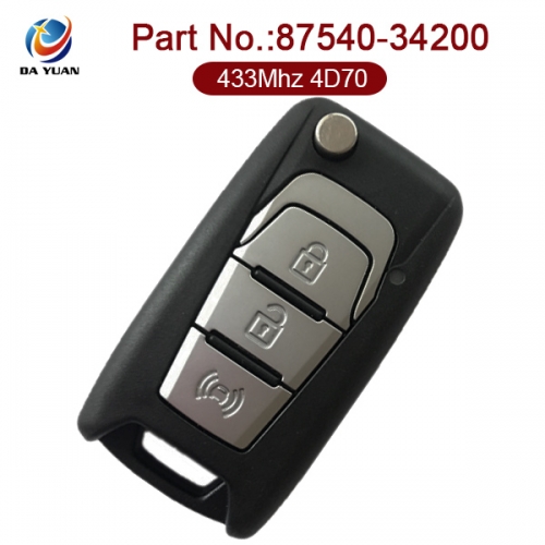 AK060005 Original for SsangYong Flip Key 3 Button 433MHz 4D70 87540-34200