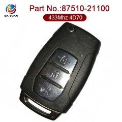 AK060002 Original for SsangYong Flip Key 3 Button 433MHz 4D70 87510-21100