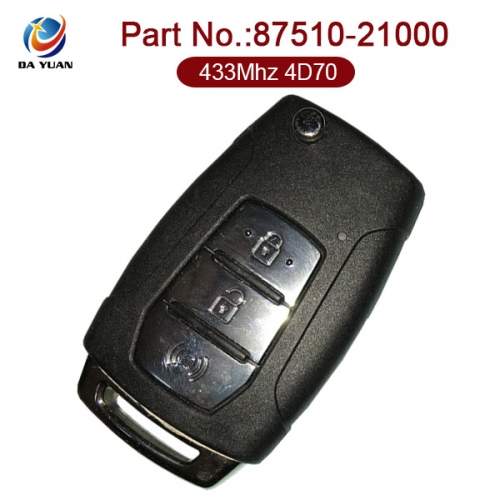 AK060001 Original for SsangYong Flip Key 3 Button 433MHz 4D70 87510-21000
