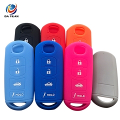 AS076012 4 Buttons Car Silicone Remote Key Cover Fob For Mazda