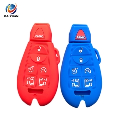 AS071008 silicone car key cover protect fob skin for chrysler for Jeep for Dodge 6+1 button