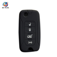 AS071007 Silicone Car Key Cover Fob For Jeep Folding Remote 4 Button Key