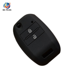 AS079001 2 buttons silicone car key fob shell for kia folding remote key