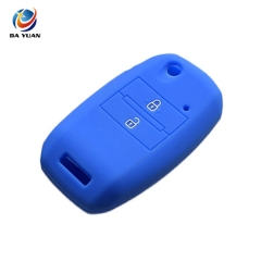 AS079001 2 buttons silicone car key fob shell for kia folding remote key