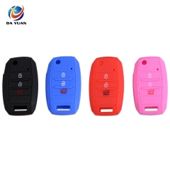 AS079003 3 Buttons Silicone Flip Remote Key Cover Fob For KIA