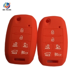 AS079004 Car Remote Key Case  Folding Silicone Cover 6 Button For Kia