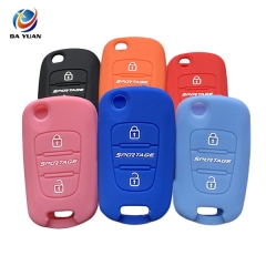 AS079006 Silicone Car key Cover For KIA 3 Buttons Smart Key Car Accessories