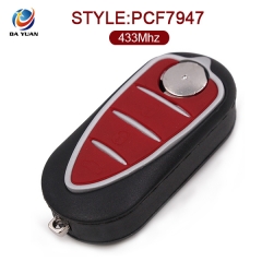 AK059003 for Alfa Romeo Folding Remote Key Fob 3 Button 433MHz PCF7947 147 156 166 GT