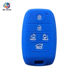 AS079011 silicone rubber car key cover for KIA 5 buttons smart remote key case