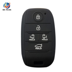 AS079011 silicone rubber car key cover for KIA 5 buttons smart remote key case