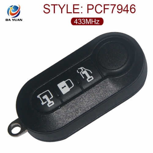 AK017012 for Fiat Filp Remote Key 3 Button 433MHz PCF7946 FCC ID: RX2TRF198 IC:4983A-TRF198