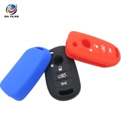 AS080007 Silicone Rubber Car Key Fit For FIAT 4 Button Flip Remote Key Case