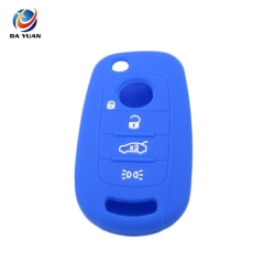 AS080007 Silicone Rubber Car Key Fit For FIAT 4 Button Flip Remote Key Case