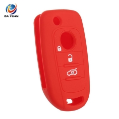 AS080005 Silicone Car Key Shell  3 Buttons Remote Control Key Protector Cover For FIAT