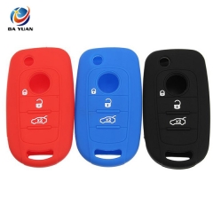 AS080005 Silicone Car Key Shell  3 Buttons Remote Control Key Protector Cover For FIAT