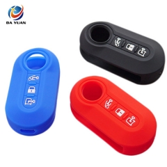 AS080004 Silicone Car Key Fob Shell Cover For FIAT  Flip Folding Remote Keyless Protected