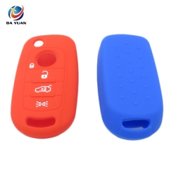 AS080007 Silicone Rubber Car Key Fit For FIAT 4 Button Flip Remote Key Case