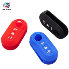 AS080004 Silicone Car Key Fob Shell Cover For FIAT  Flip Folding Remote Keyless Protected