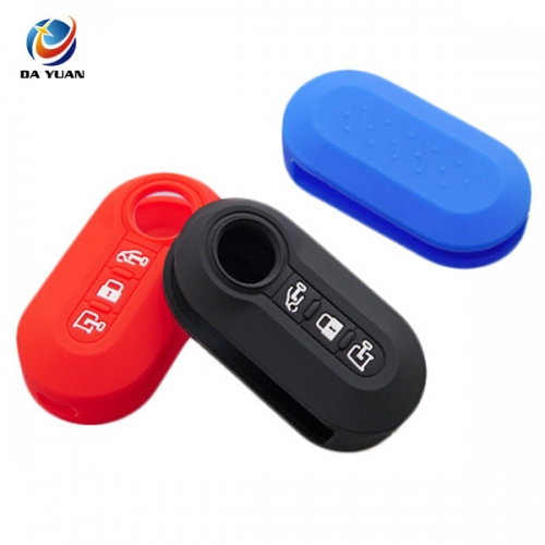 AS080004 Silicone Car Key Fob Shell Cover For FIAT  Flip Folding Remote Keyless Protected