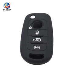 AS080007 Silicone Rubber Car Key Fit For FIAT 4 Button Flip Remote Key Case