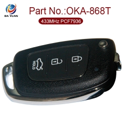 AK020044 for Hyundai Flip Remote Key 3 Button 433MHz PCF7936 OKA-868T