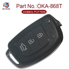 AK020044 for Hyundai Flip Remote Key 3 Button 433MHz PCF7936 OKA-868T