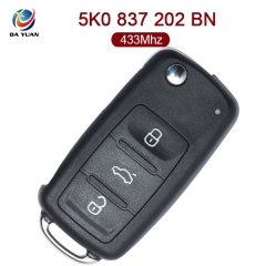 AK001082 for VW Flip Remote Key Keyless 3 Button 433MHz 5K0 837 202 BN